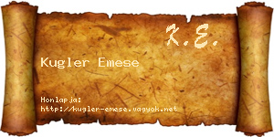 Kugler Emese névjegykártya